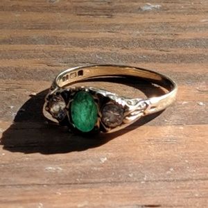 Edwardian raw emerald ring